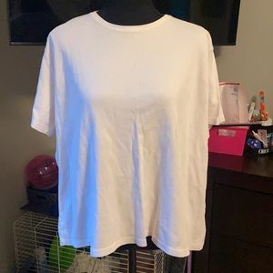 Coldwater Creek 2X 100% Cotton White Short Sleeve Shirt